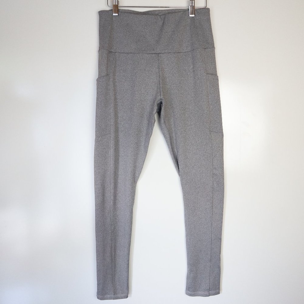 Gray Athletic Leggings Rouche Back